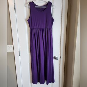 Sleeveless Purple Maxi Dress